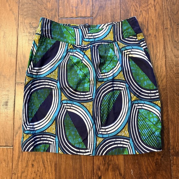 Dresses & Skirts - Hand sewn Skirt Womens Small Hitarget Tribal Wax Print fabric Cotton chic CUTE!